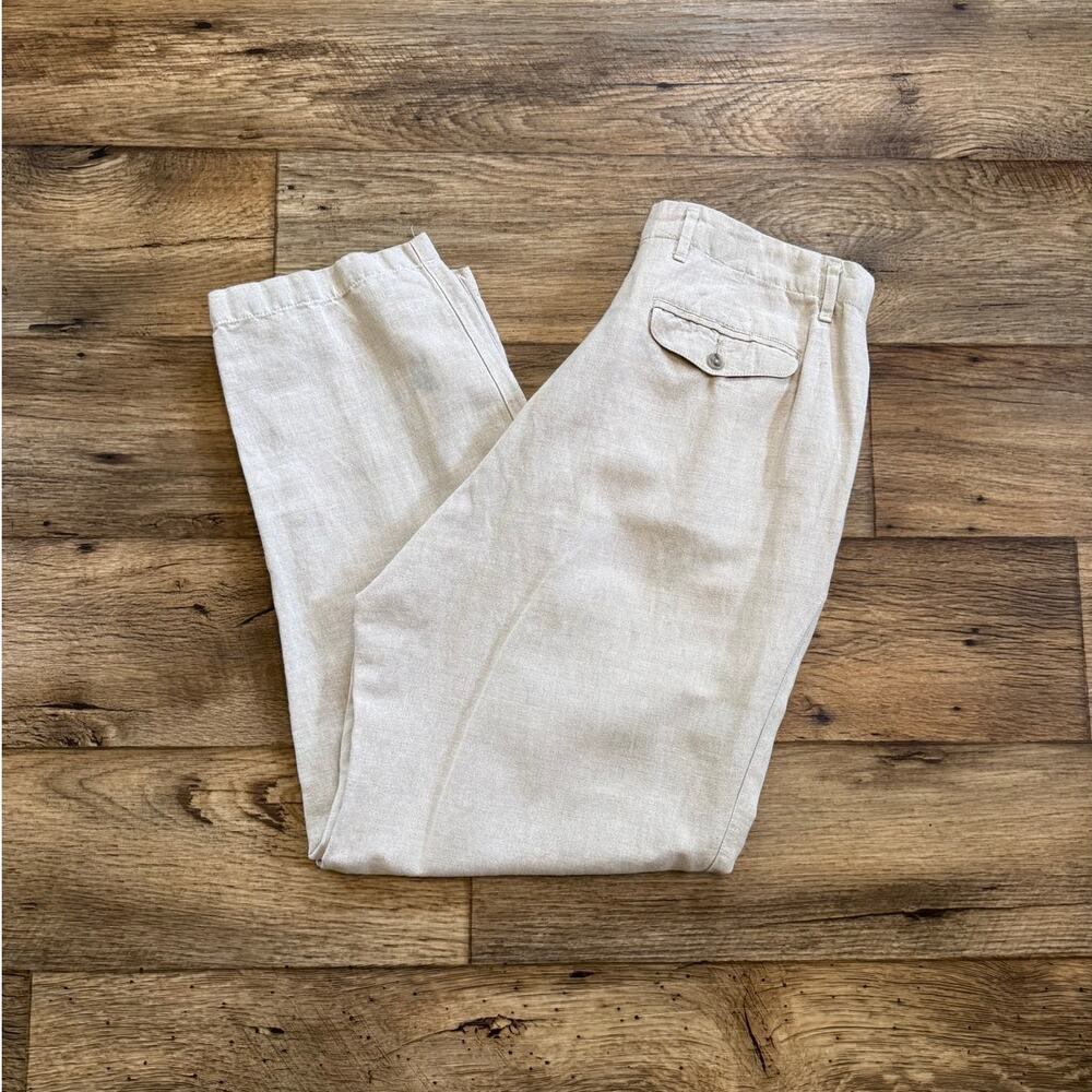 Vintage 80s Banana Republic Safari Linen Pleated Pants